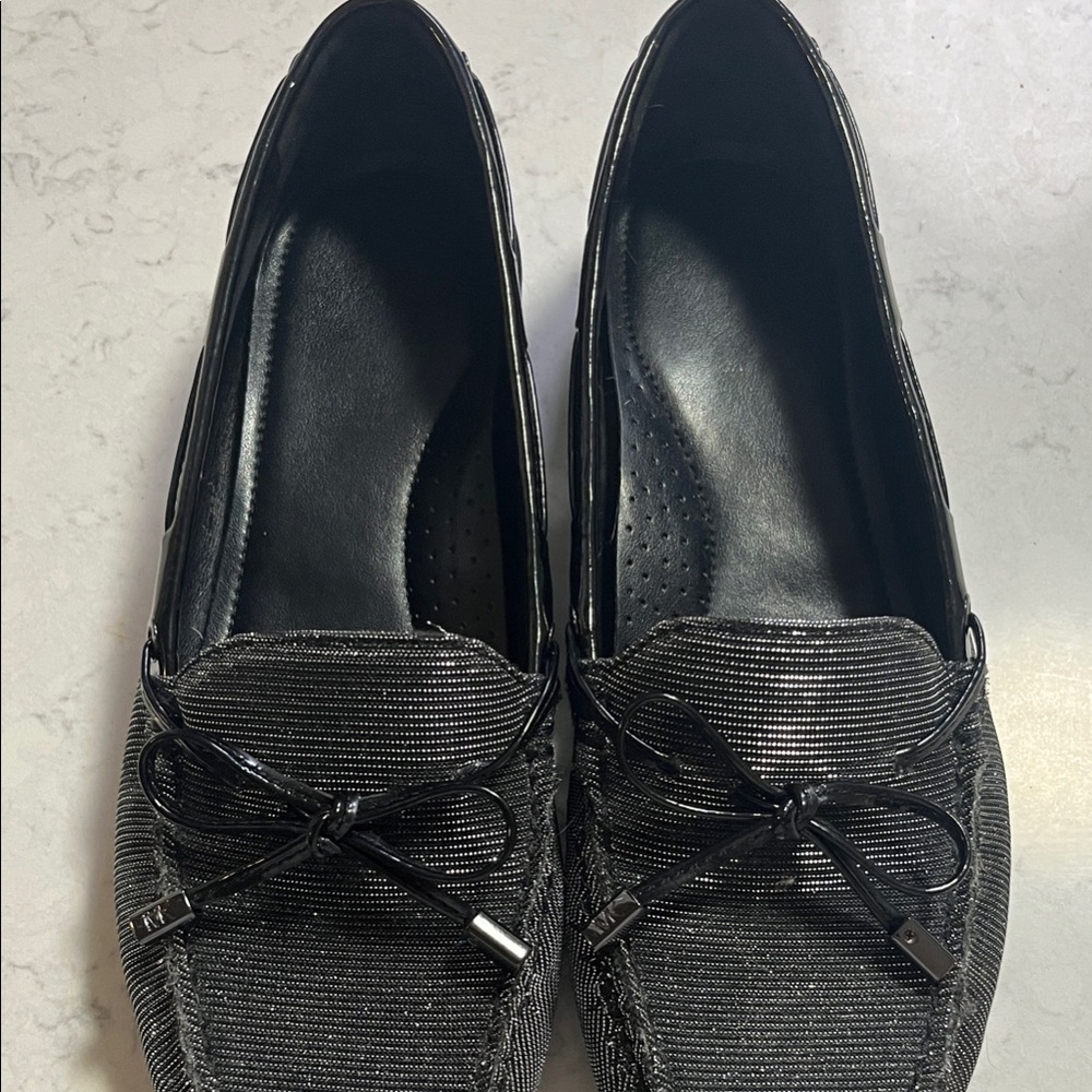 Michael Kors Black Textured Loafers